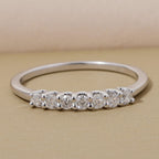 9K White Gold Moissanite 7 Stone Ring