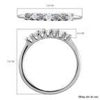 9K White Gold Moissanite 7 Stone Ring