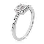 Diamond Ring in Platinum Overlay Sterling Silver 0.23 Ct.