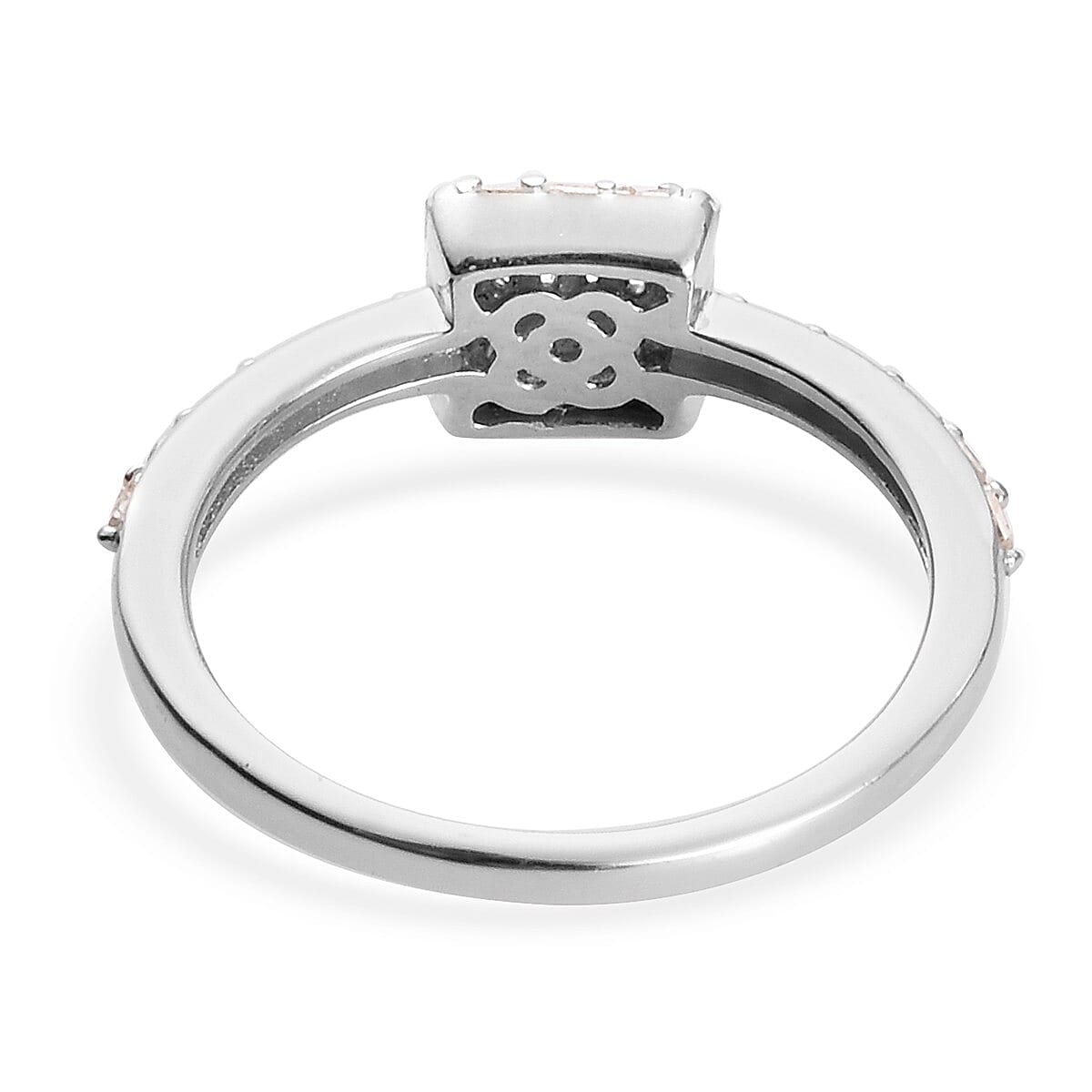 0.23 Ct. White Diamond Cluster Ring in Platinum Plated Sterling Silver 3691415 5
