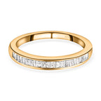 Diamond Half- Eternity Band Ring in 18K Vermeil Yellow Gold Plated Sterling Silver 0.24 Ct.