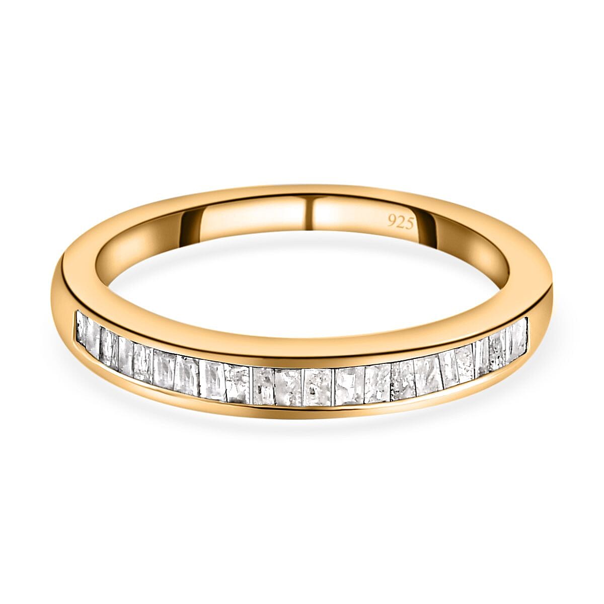 0.24 Carat Diamond Half Eternity Band Ring in Gold Plated Sterling Silver 8907036 0