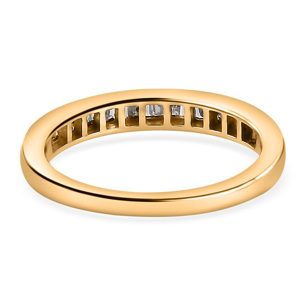 Diamond Half- Eternity Band Ring in 18K Vermeil Yellow Gold Plated Sterling Silver 0.24 Ct.