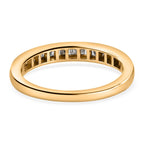 Diamond Half- Eternity Band Ring in 18K Vermeil Yellow Gold Plated Sterling Silver 0.24 Ct.