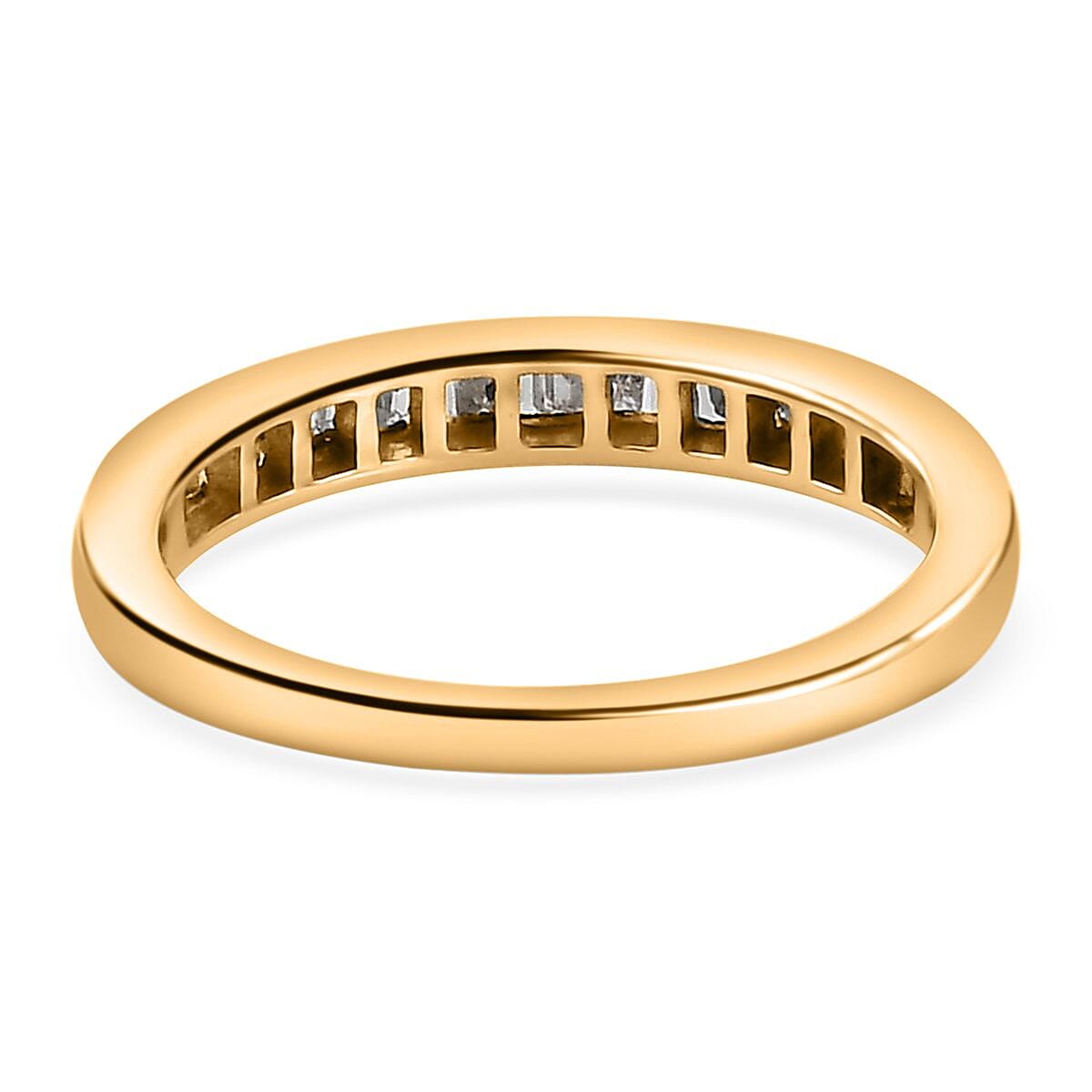 0.24 Carat Diamond Half Eternity Band Ring in Gold Plated Sterling Silver 8907036 5