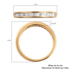 Diamond Half- Eternity Band Ring in 18K Vermeil Yellow Gold Plated Sterling Silver 0.24 Ct.