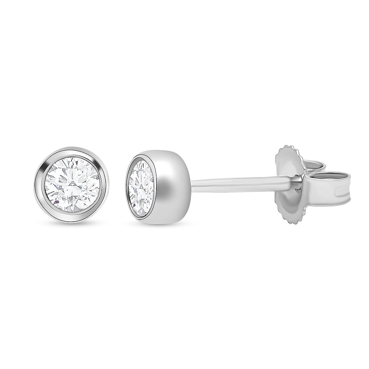 0.25 Carat Diamond Solitaire Stud Earrings in 9K White Gold SGL Certified I3 GH with Push Back 2314102 0