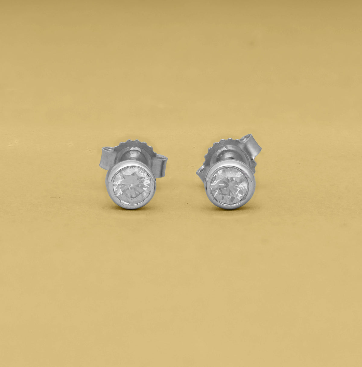0.25 Carat Diamond Solitaire Stud Earrings in 9K White Gold SGL Certified I3 GH with Push Back 2314102 2