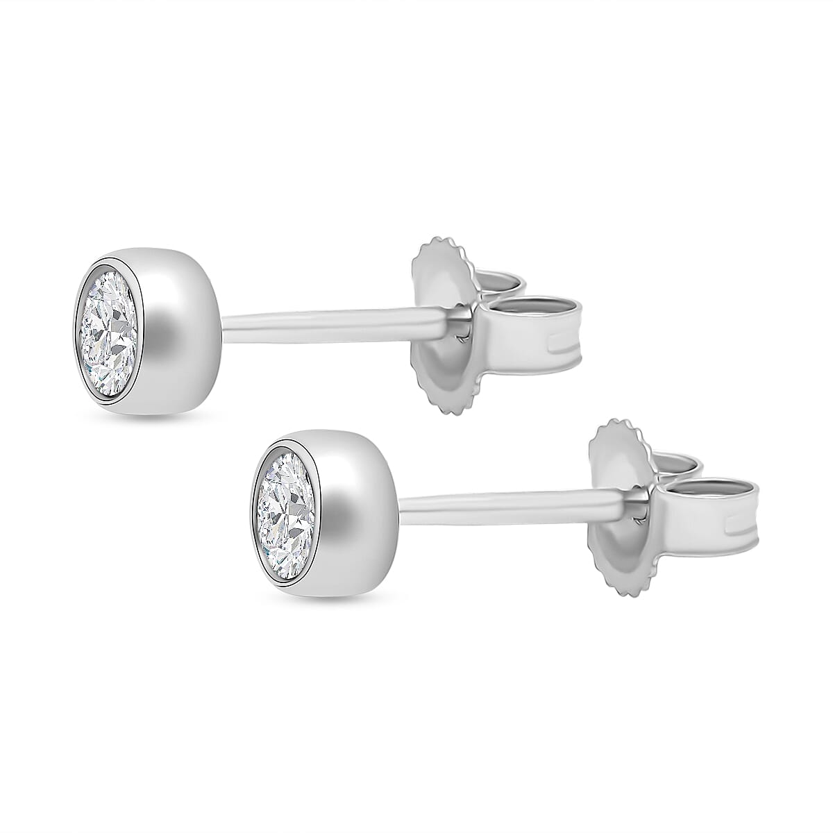 0.25 Carat Diamond Solitaire Stud Earrings in 9K White Gold SGL Certified I3 GH with Push Back 2314102 4