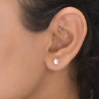 Artisan Crafted Polki Diamond Earrings in Platinum Overlay Sterling Silver 0.25 Ct.