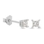 9K White Gold SGL Certified Diamond (I3-G-H) Stud Earrings (with Push Back) 0.25 Ct.