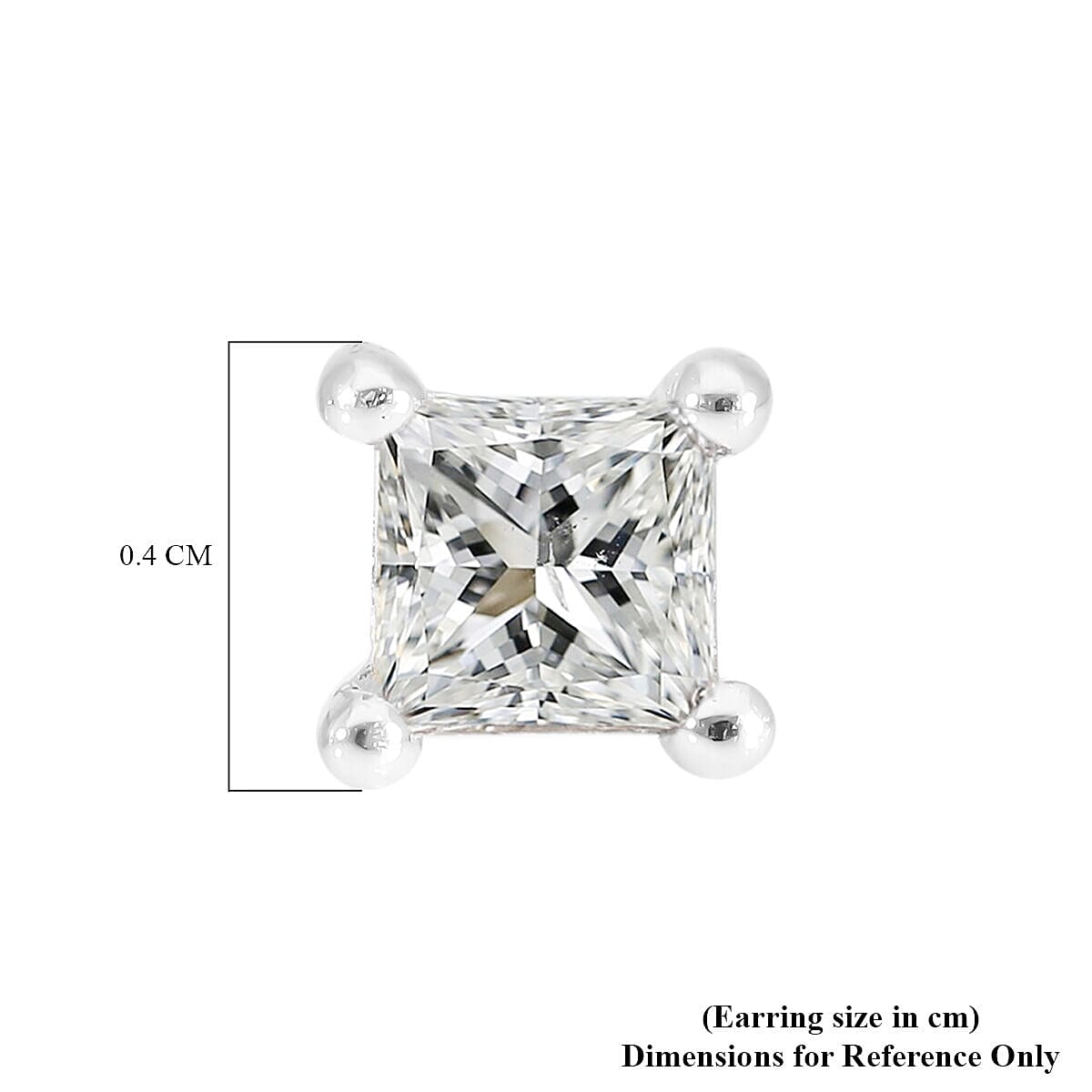 0.25 Ct Diamond Princess Cut Solitaire Stud Earrings in 9K White Gold SGL Certified I3 GH 3675915 10
