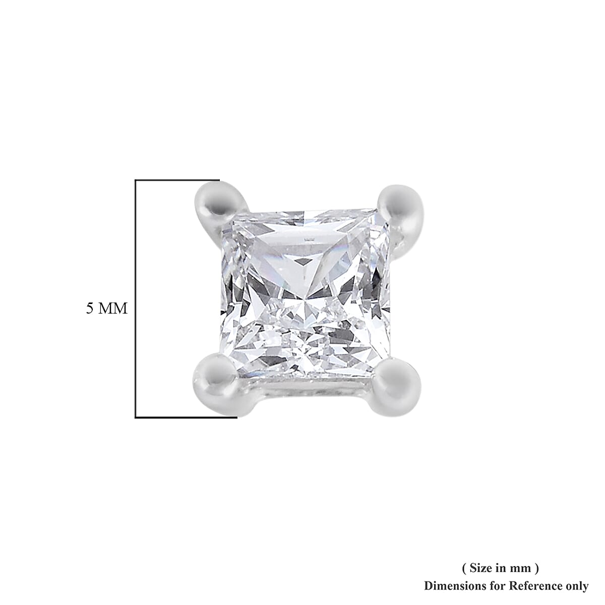 0.25 Ct Diamond Princess Cut Solitaire Stud Earrings in 9K White Gold SGL Certified I3 GH 3675915 12