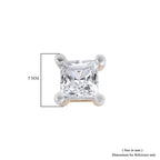9K Yellow Gold SGL Certified Diamond (I3-G-H) Square Stud Earrings (with Push Back) 0.25 Ct.