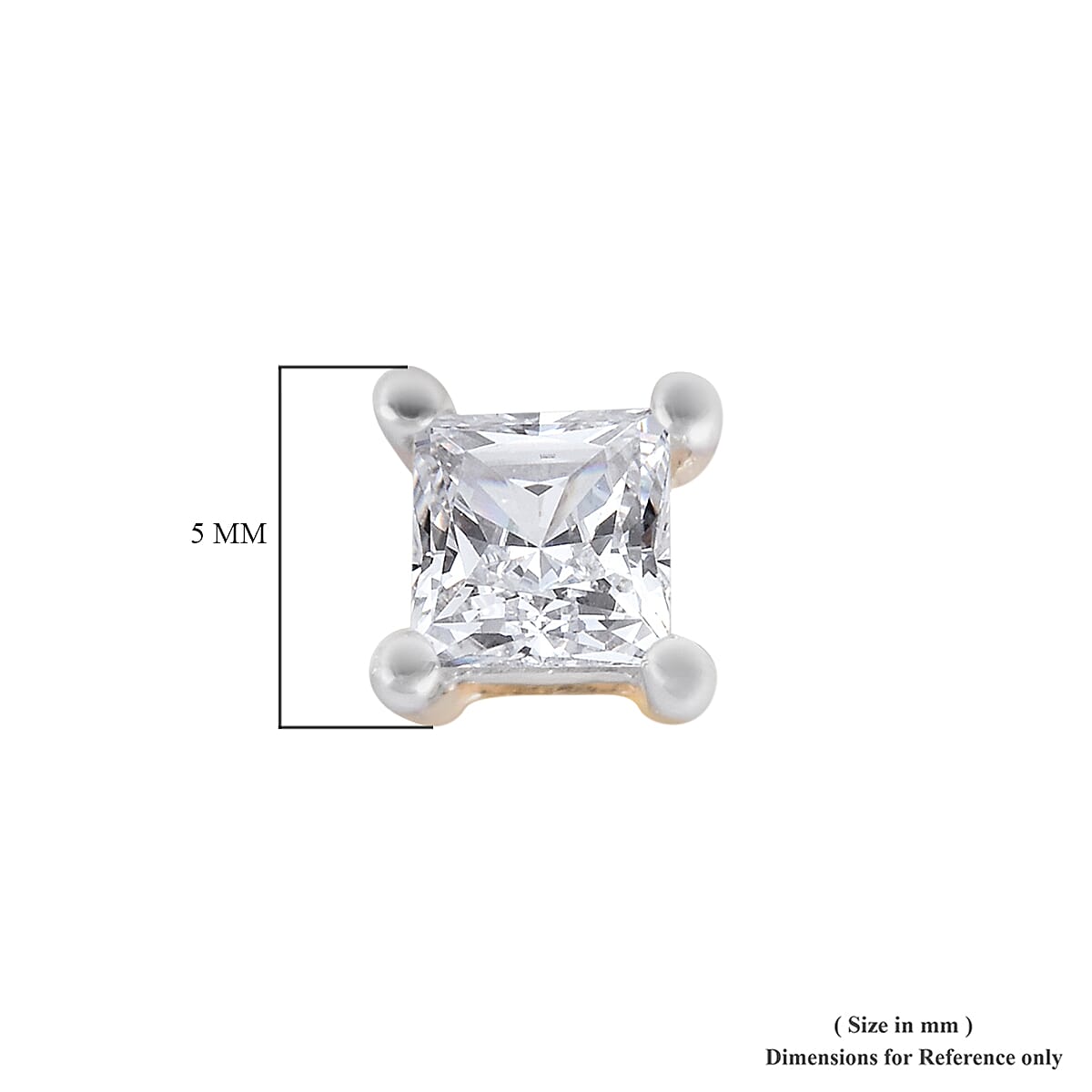 0.25 Ct Diamond Princess Cut Solitaire Stud Earrings in 9K Yellow Gold SGL Certified I3 GH 3628714 9