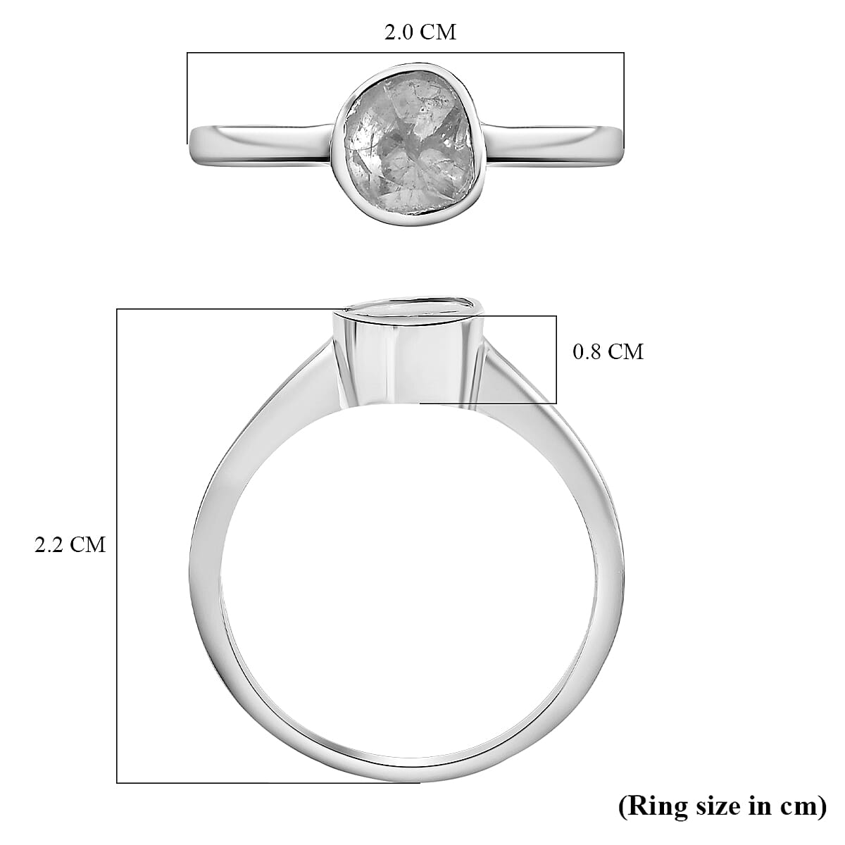 0.25 Ct Polki Diamond Solitaire Ring in Platinum Plated Sterling Silver 3577449 6