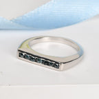 Blue Diamond Ring in Platinum Overlay Sterling Silver 0.250 Ct.