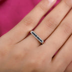 Blue Diamond Ring in Platinum Overlay Sterling Silver 0.250 Ct.