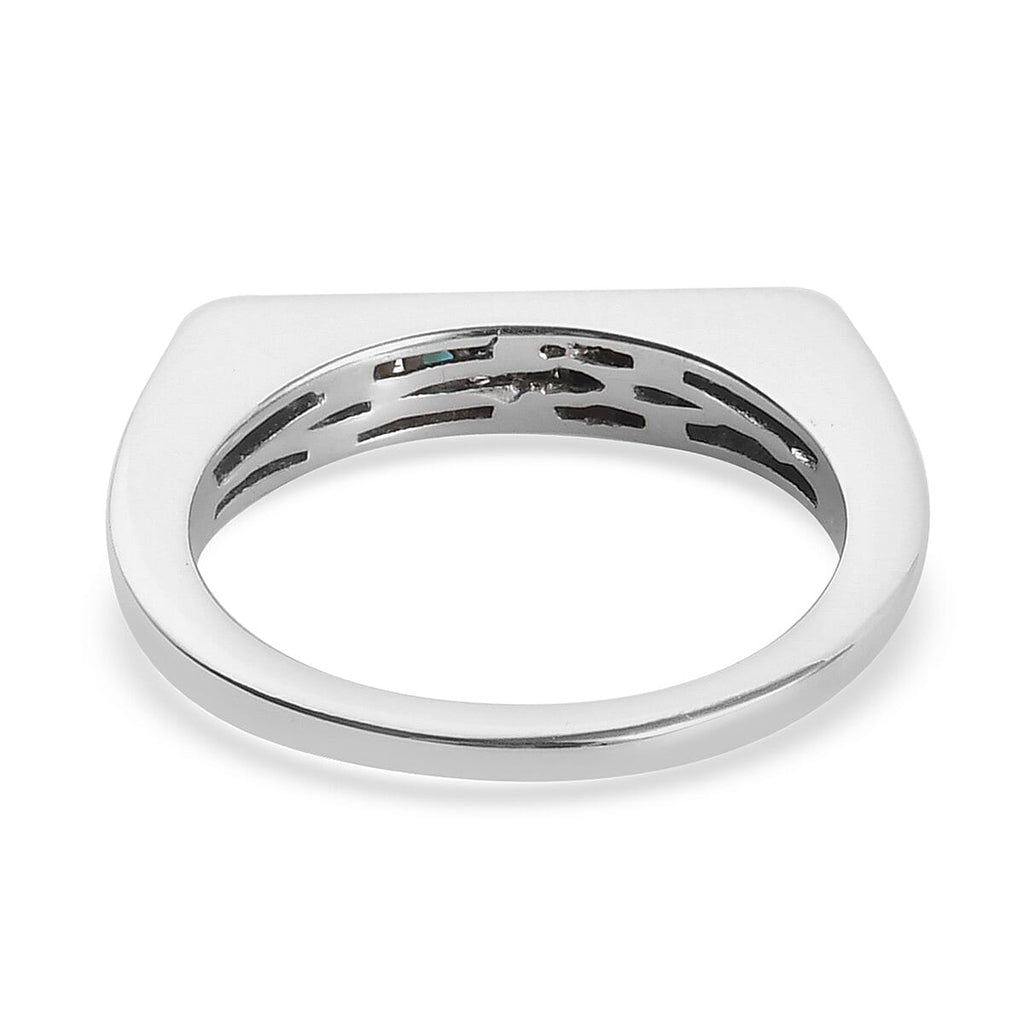 Blue Diamond Ring in Platinum Overlay Sterling Silver 0.250 Ct.