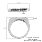 Blue Diamond Ring in Platinum Overlay Sterling Silver 0.250 Ct.