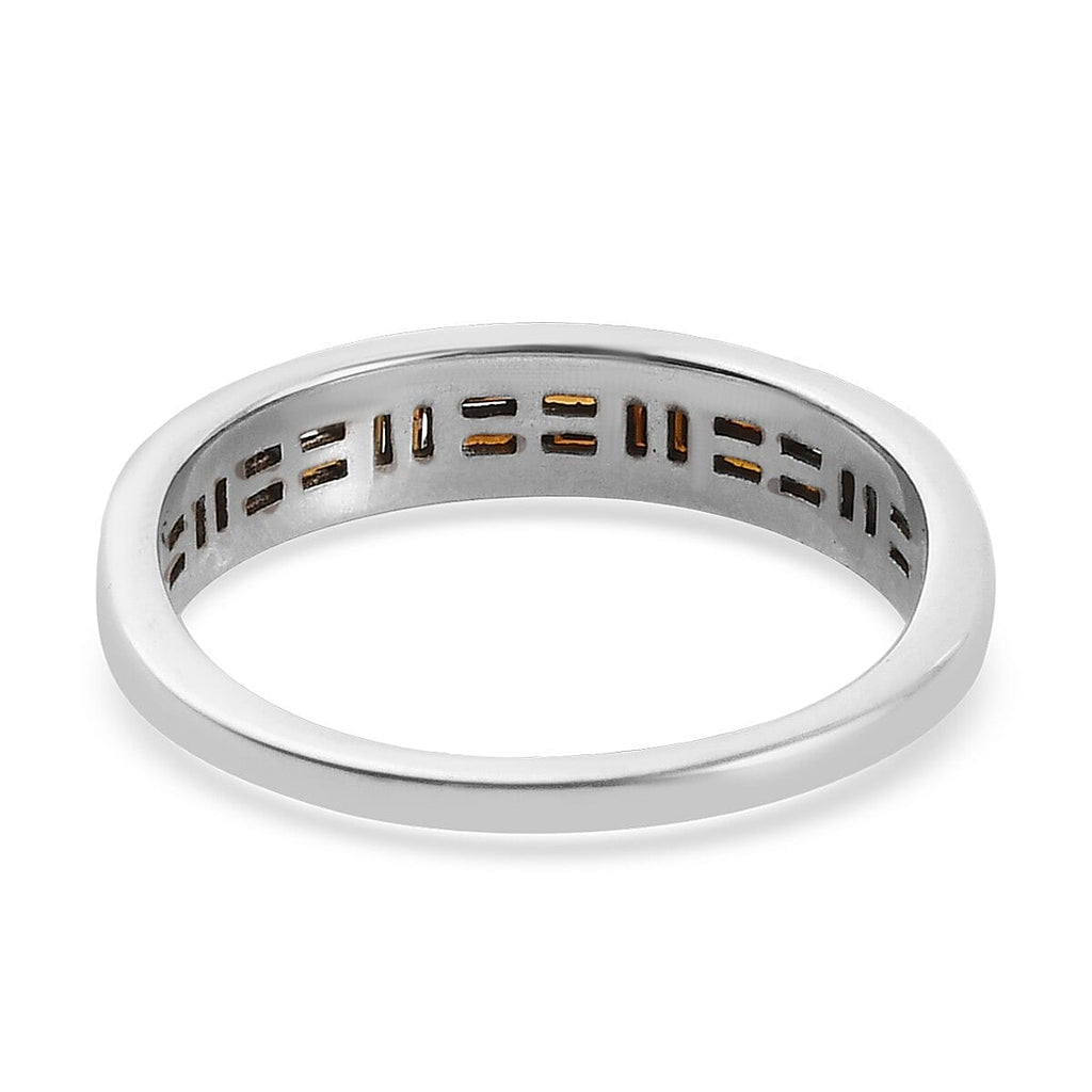 Red Diamond Band Ring in Platinum Overlay Sterling Silver 0.27 Ct.