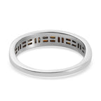 Red Diamond Band Ring in Platinum Overlay Sterling Silver 0.27 Ct.