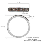 Red Diamond Band Ring in Platinum Overlay Sterling Silver 0.27 Ct.