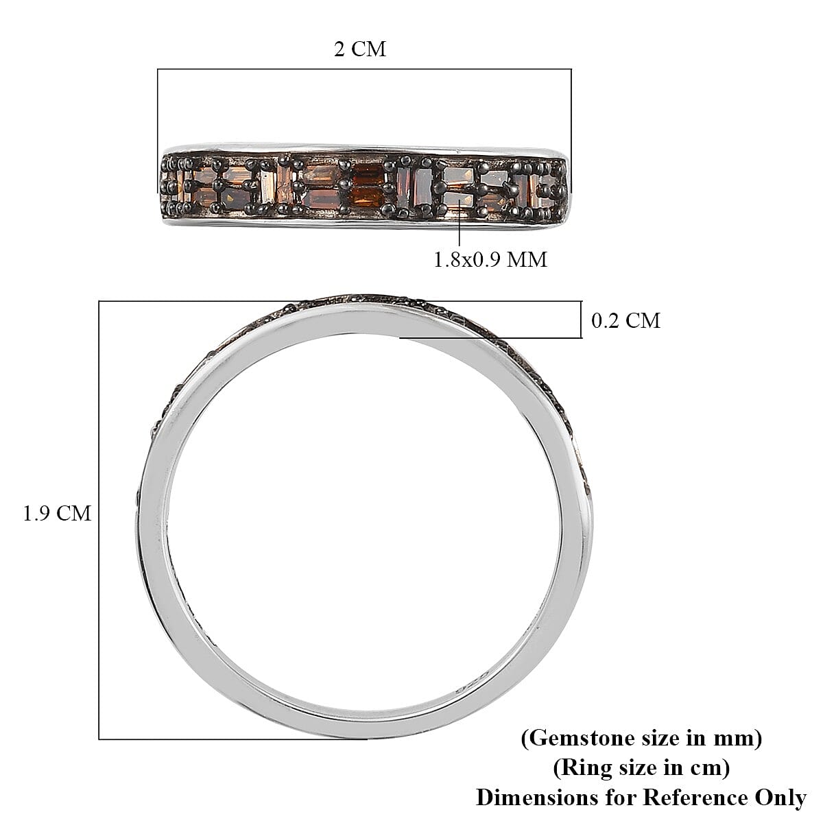 0.27 Ct. Red Diamond Half Eternity Band Ring in Platinum Plated Sterling Silver 3838939 6