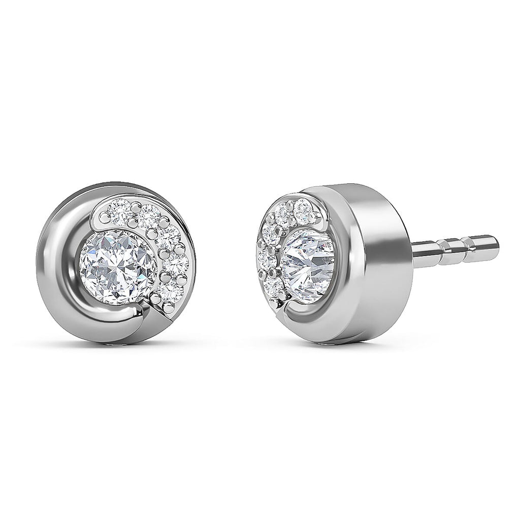 RACHEL GALLEY 14K White Gold SGL Certified Diamond (SI/G-H) Stud Earrings 0.27 Ct.