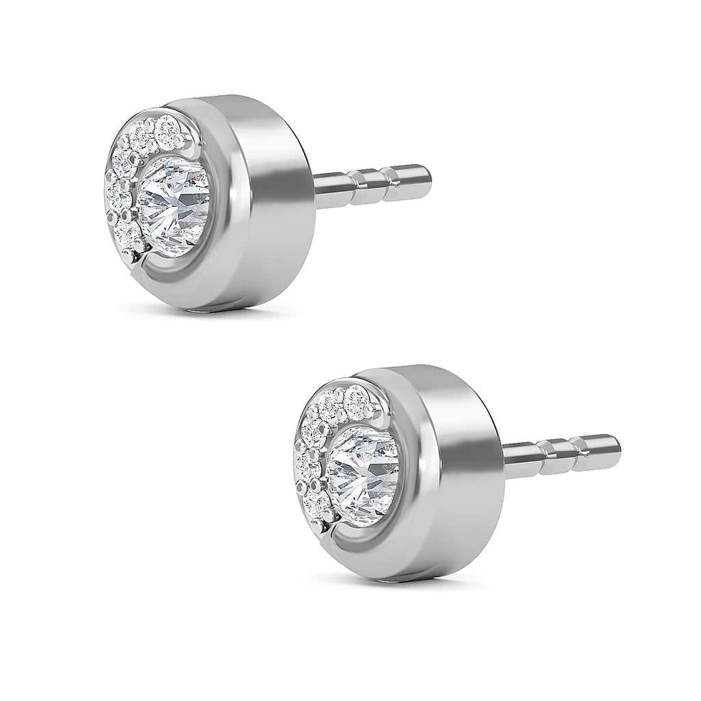 RACHEL GALLEY 14K White Gold SGL Certified Diamond (SI/G-H) Stud Earrings 0.27 Ct.