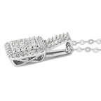 Diamond Pendant With Chain (Size 20) in Platinum Overlay Sterling Silver 0.34 Ct.