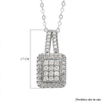 Diamond Pendant With Chain (Size 20) in Platinum Overlay Sterling Silver 0.34 Ct.