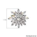 D'Joy Diamond Snow Flake Earrings with Push Back in 18K Vermeil Yellow Gold Plated Sterling Silver 0.33 Ct.