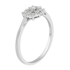 9K White Gold SGL Certified Diamond (I3-G-H) Ring 0.33 Ct.