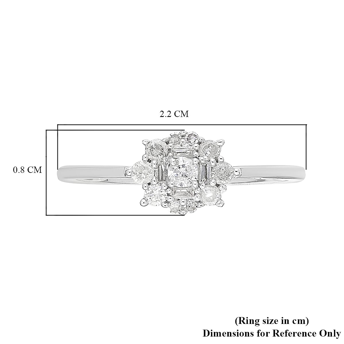 0.33 Ct. SGL Certified I3 G-H White Diamond Ring in 9K White Gold 3778180 6