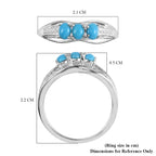 Arizona Sleeping Beauty Turquoise 3 Stone Ring in Sterling Silver