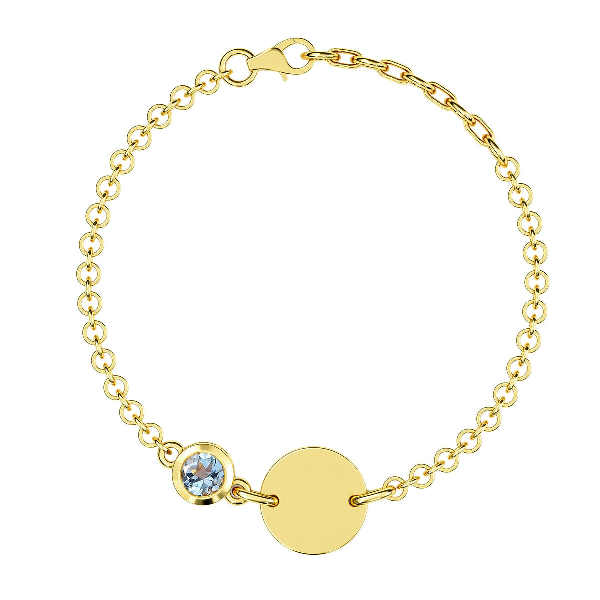 0.45 Ct. Espirito Santo Aquamarine Bracelet in Gold Plated Sterling Silver 3627327 0