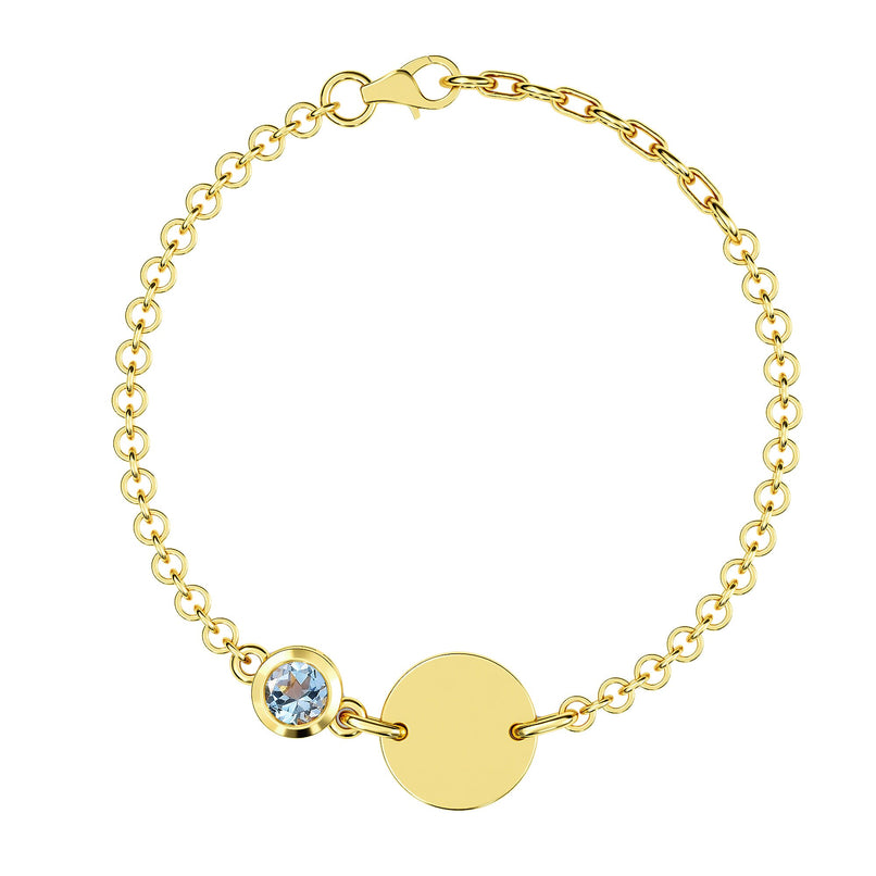 0.45 Ct. Espirito Santo Aquamarine Bracelet in Gold Plated Sterling Silver