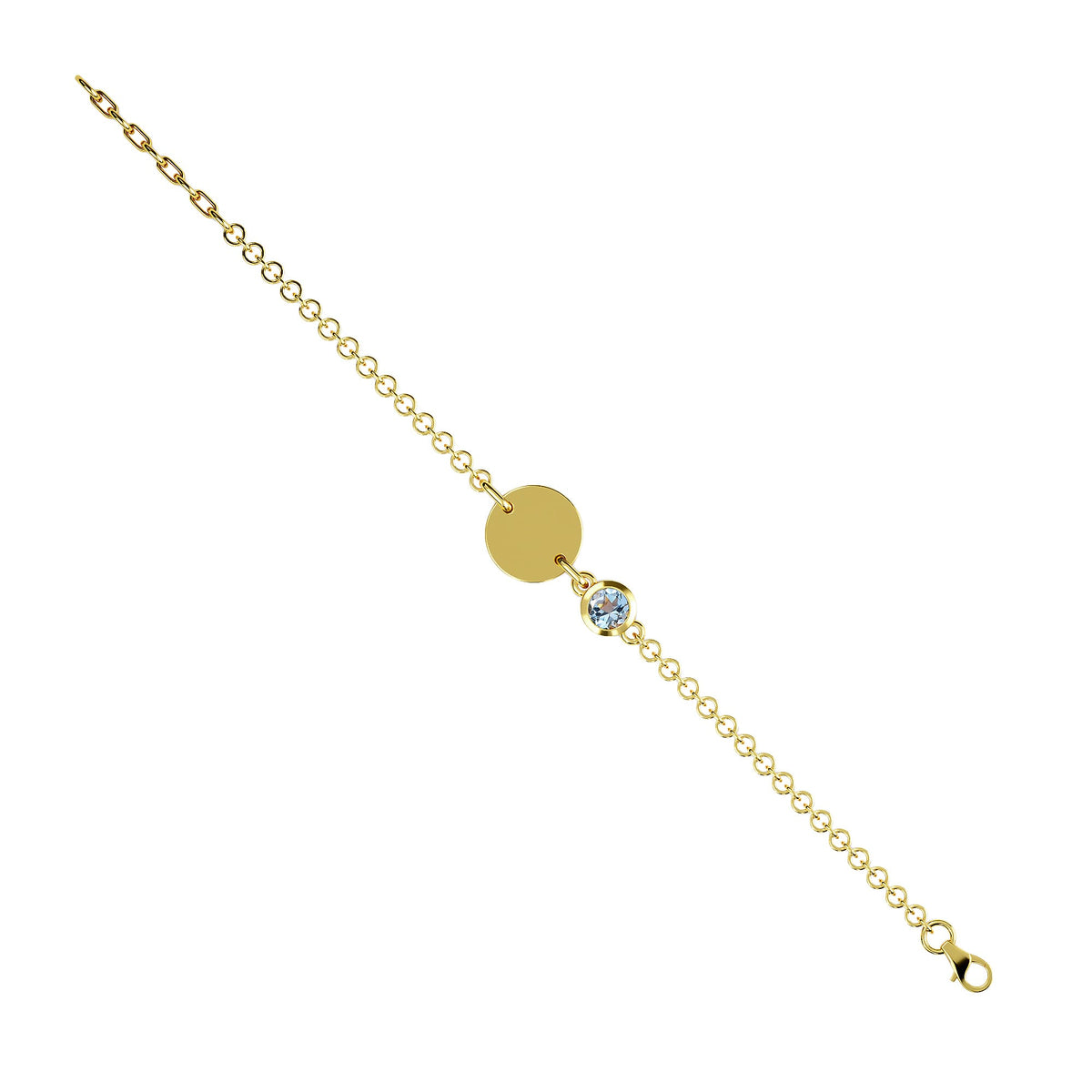 0.45 Ct. Espirito Santo Aquamarine Bracelet in Gold Plated Sterling Silver 3627327 2