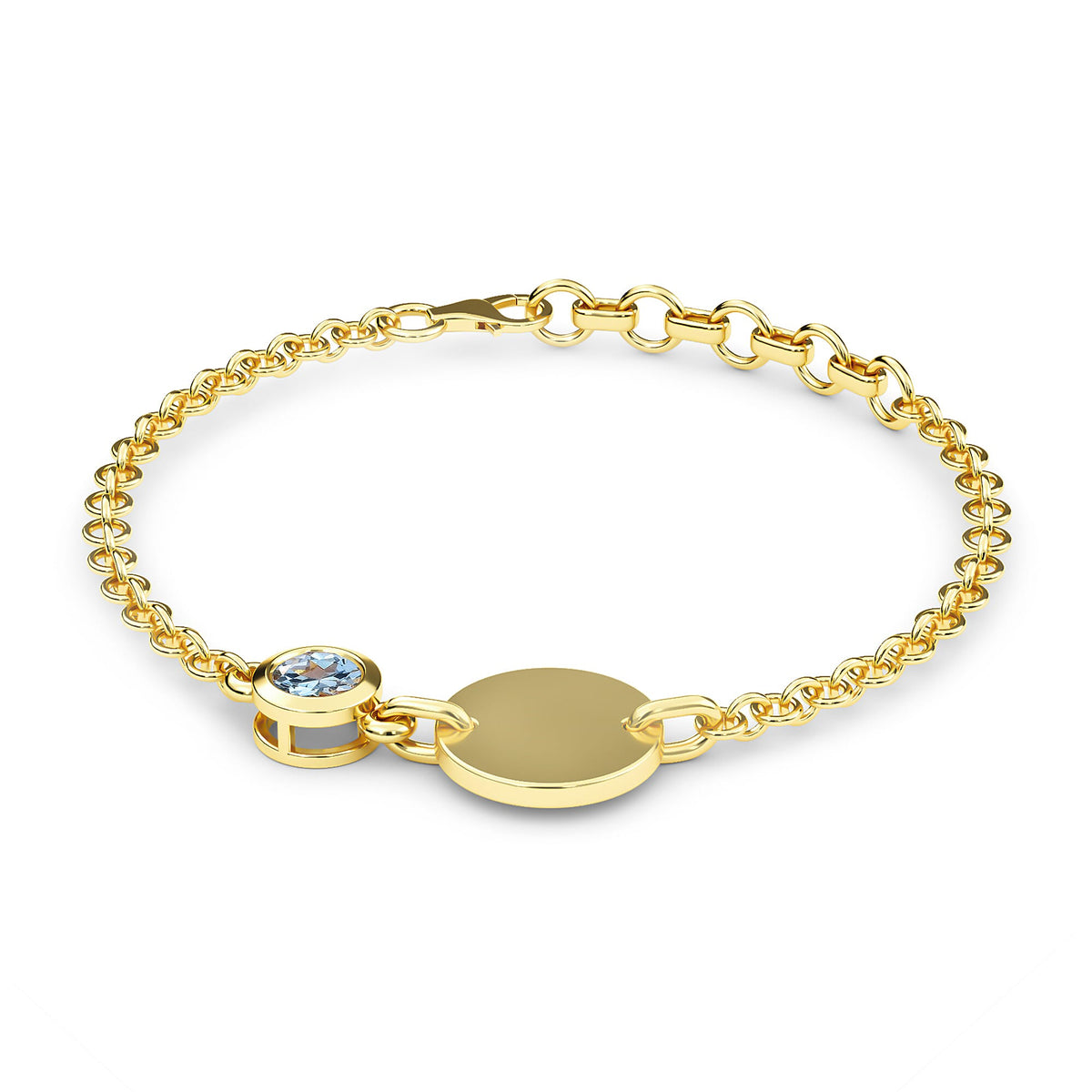 0.45 Ct. Espirito Santo Aquamarine Bracelet in Gold Plated Sterling Silver 3627327 3