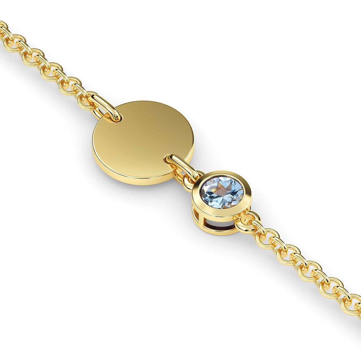 0.45 Ct. Espirito Santo Aquamarine Bracelet in Gold Plated Sterling Silver 3627327 4