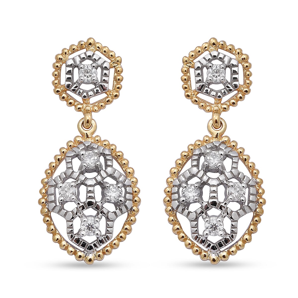 0.49 Ct. Moissanite Drop Earrings in Sterling Silver 6252981 0