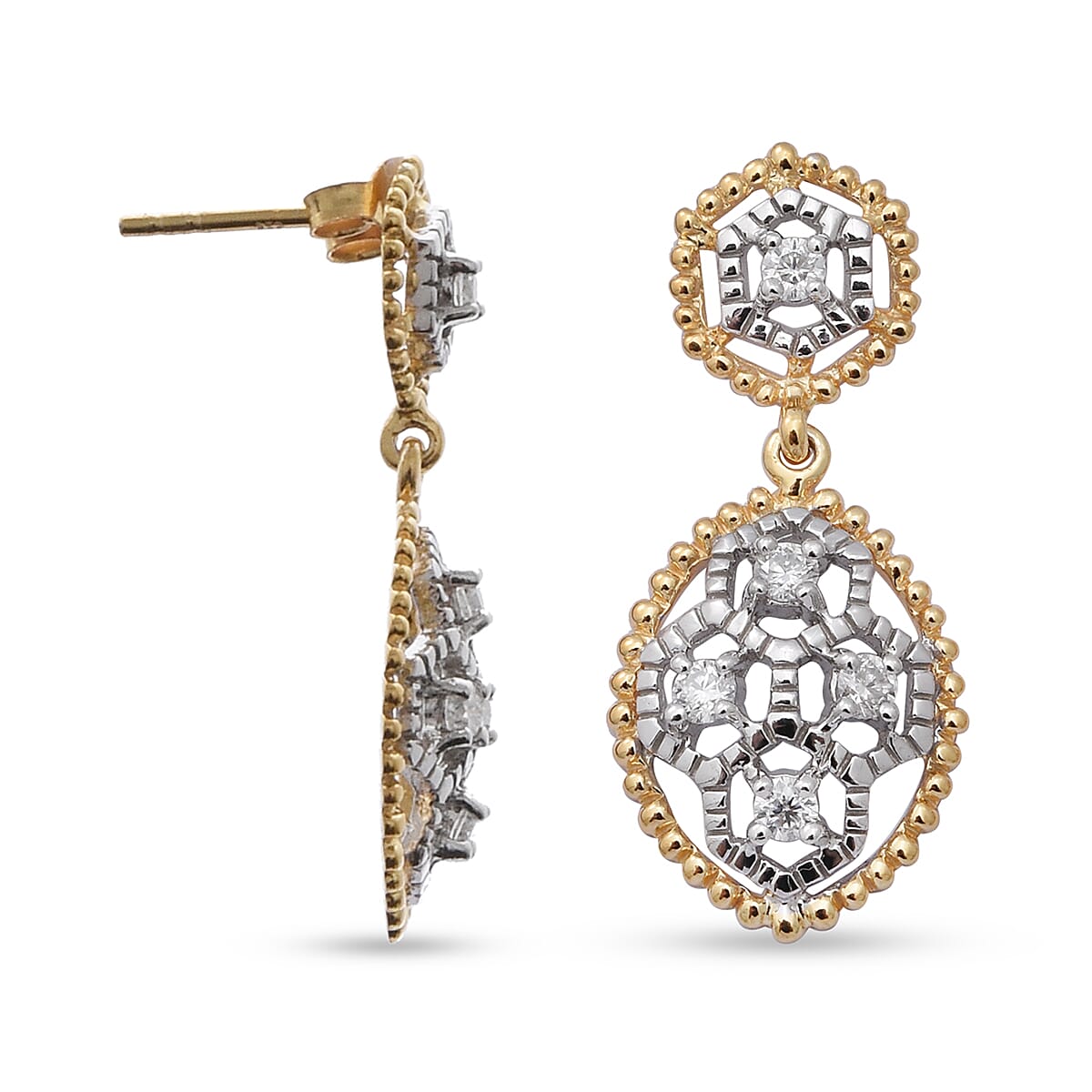 0.49 Ct. Moissanite Drop Earrings in Sterling Silver 6252981 3