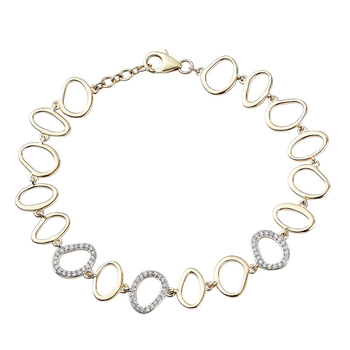0.5 Ct White Diamond Cluster Bracelet Size 7.5 in 9K Yellow Gold 7388598 1