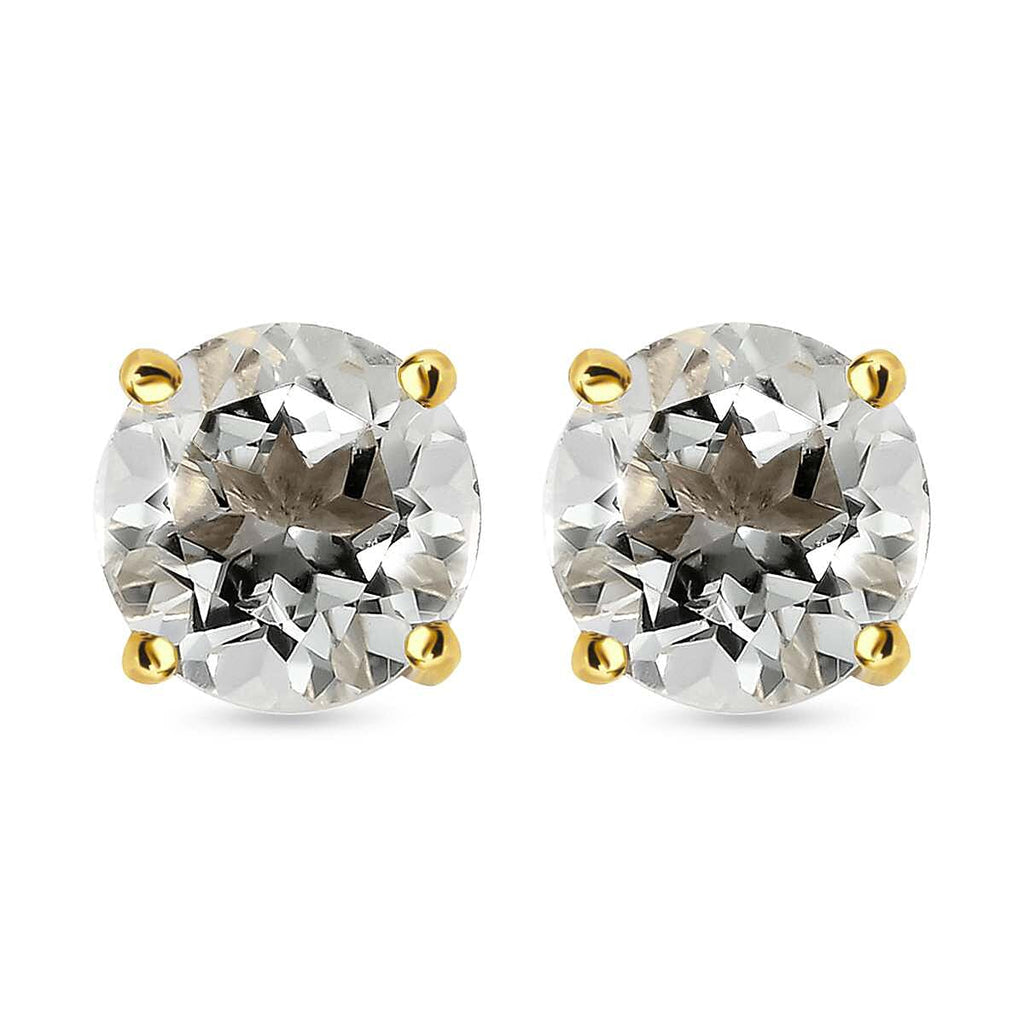 Royal Bali Collection - D'Joy Prasiolite Stud Earrings with Push Back in 18K Vermeil Yellow Gold Plated Sterling Silver 1.60 Ct.