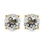 Royal Bali Collection - D'Joy Prasiolite Stud Earrings with Push Back in 18K Vermeil Yellow Gold Plated Sterling Silver 1.60 Ct.