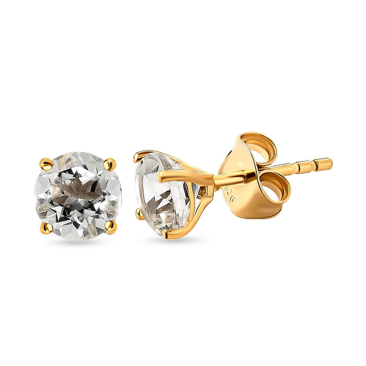 0.5 Ct. Prasiolite Solitaire Stud Earrings in 14K Gold Plated Sterling Silver 3815312 4