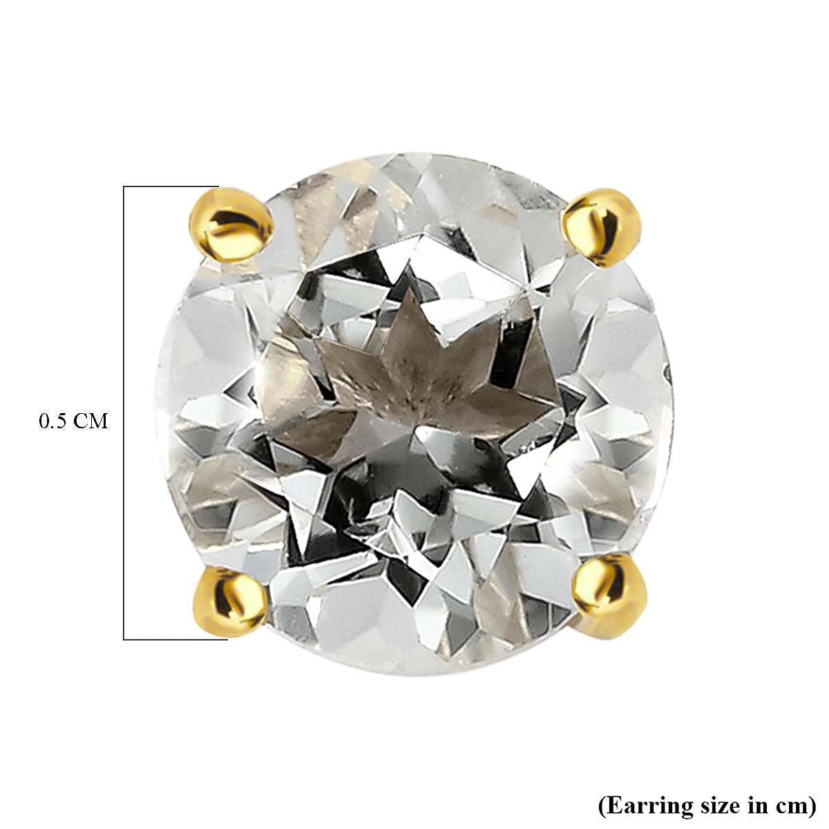 0.5 Ct. Prasiolite Solitaire Stud Earrings in 14K Gold Plated Sterling Silver 3815312 5