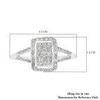 9K White Gold SGL Certified White Diamond (I3-G-H) Ring 0.50 Ct.