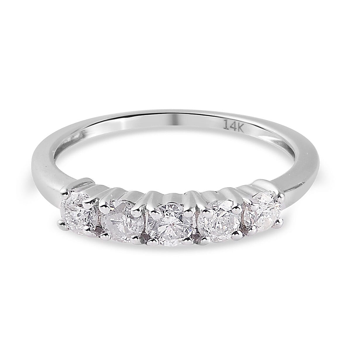 14K W Gold SGL Certified Diamond (I2/ G-H) Wedding Band Ring 0.50 Ct. 3839938 0